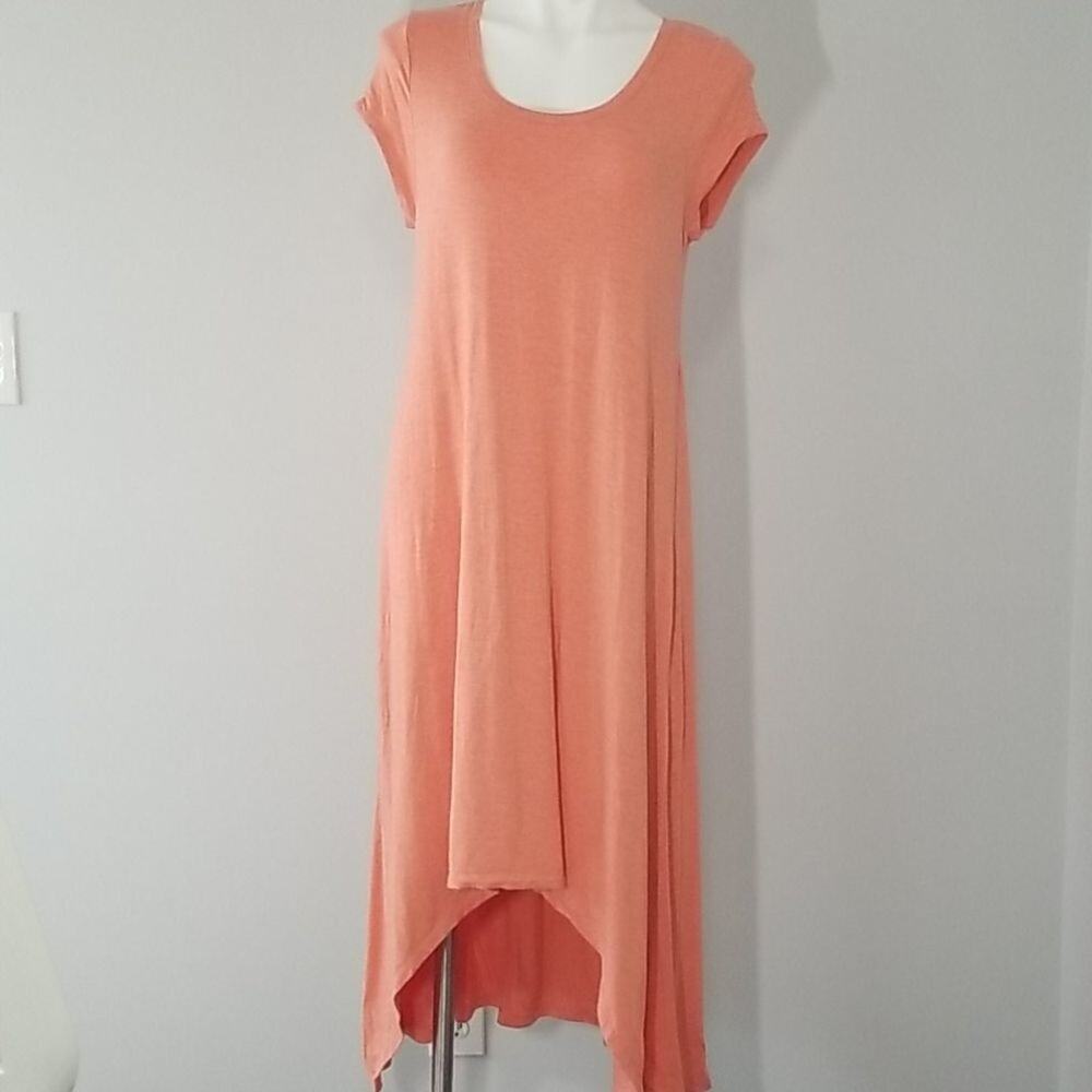 H by Halston Coral High-Low Hem Jersey Midi Dress Women’s Small Petite SP
